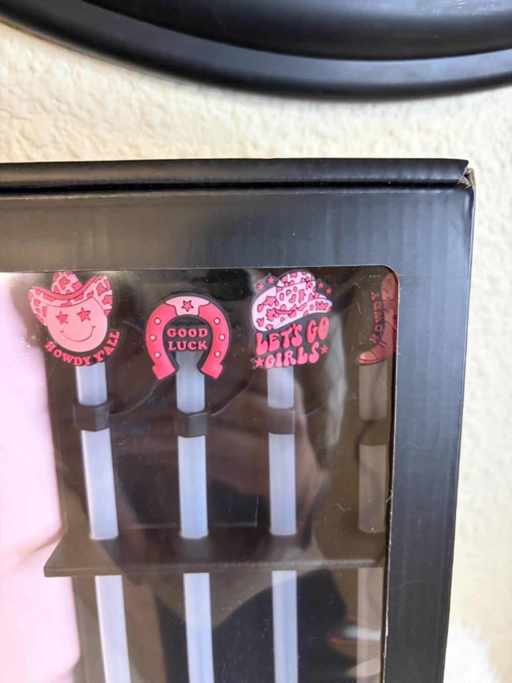 Steve Madden Pink Western Cowgirl 40oz Tumbler Straw Topper Set - Picture 3 of 9